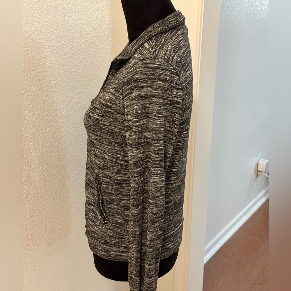 Juicy Couture Black & Grey Marbled Mock Turtleneck Jacket - Picture 4 of 6